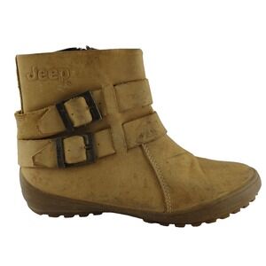 Jeep Ankle Boots Womens 7.5 Side Zip & Double Buckle